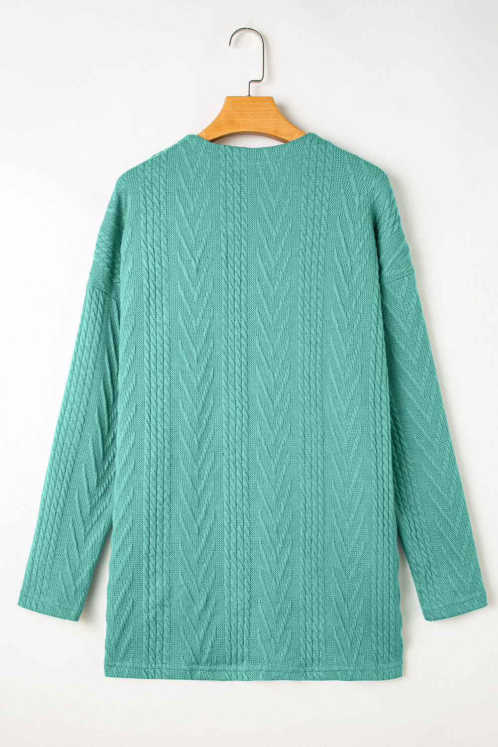 Medium Grey  Solid Textured Open Front Cardigan with Pocket