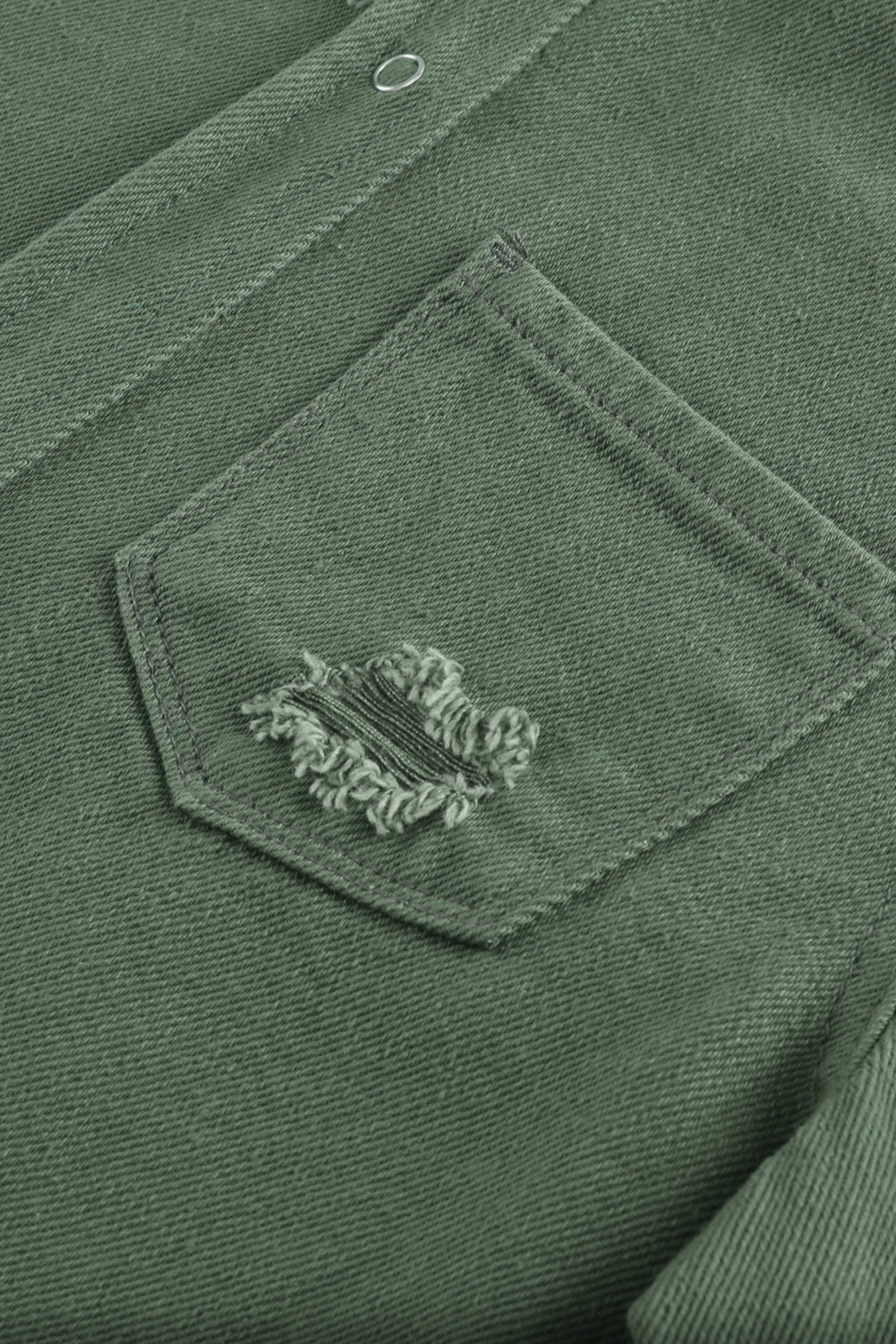 Green Ripped Denim Jacket