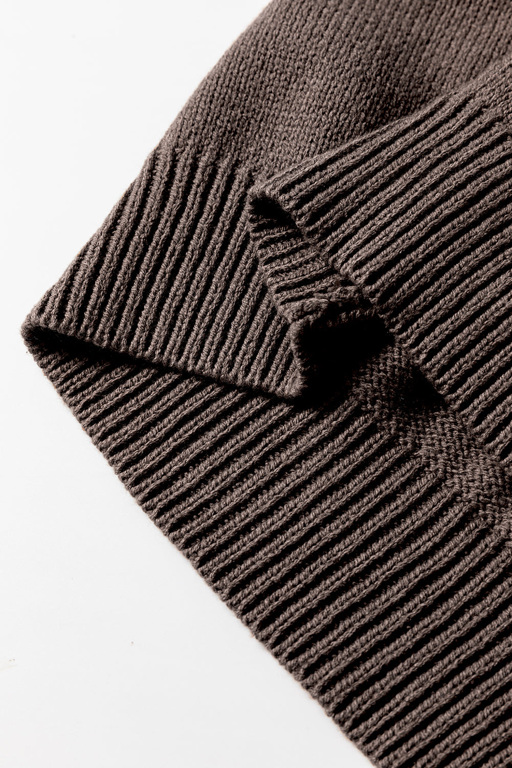 Black Open Knit Drop Shoulder Sweater Cardigan