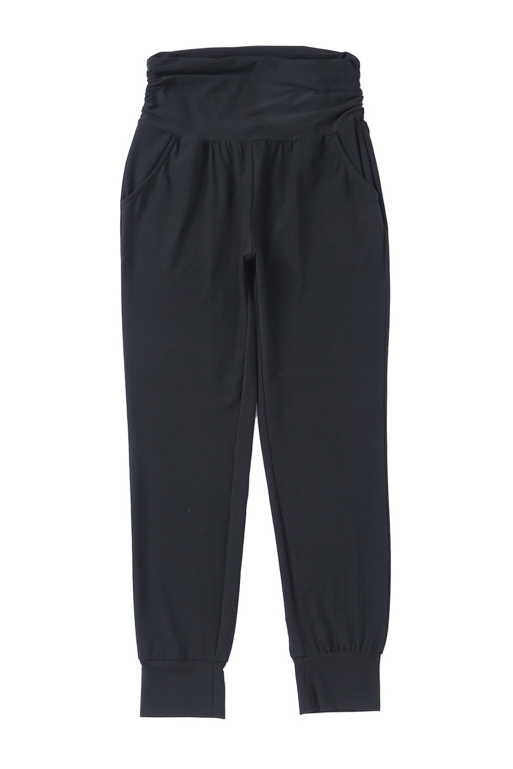 Gray High Waist Pleated Pocket Leggings