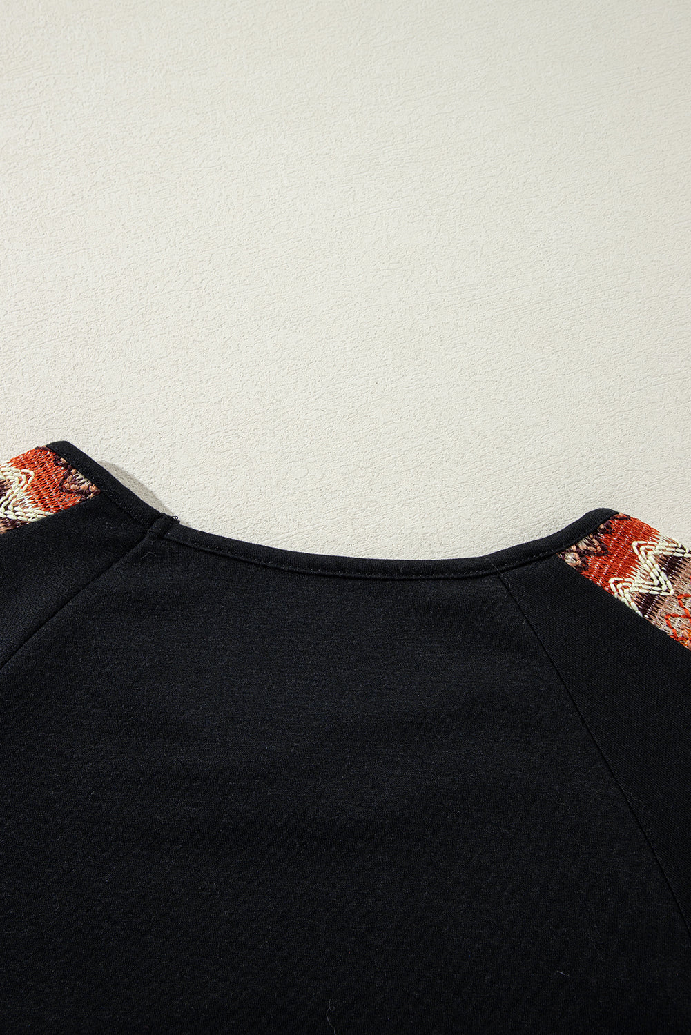 Orange Contrast Geo Raglan Sleeve Patchwork Dress