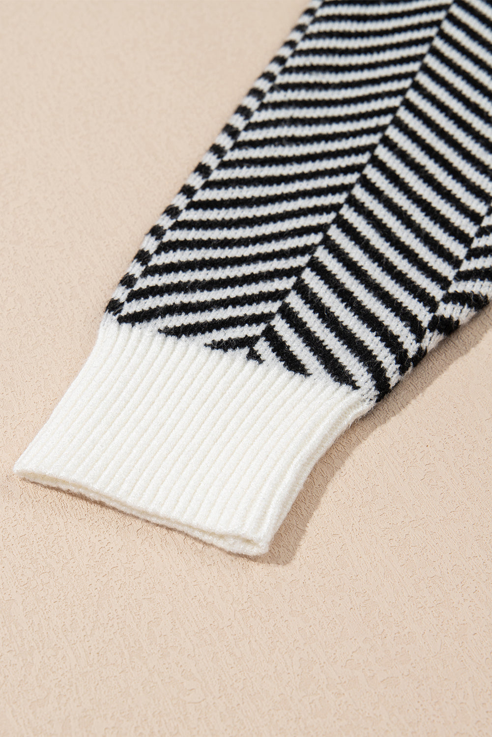 Coffee Contrast Edge Crew Neck Drop Shoulder Sweater