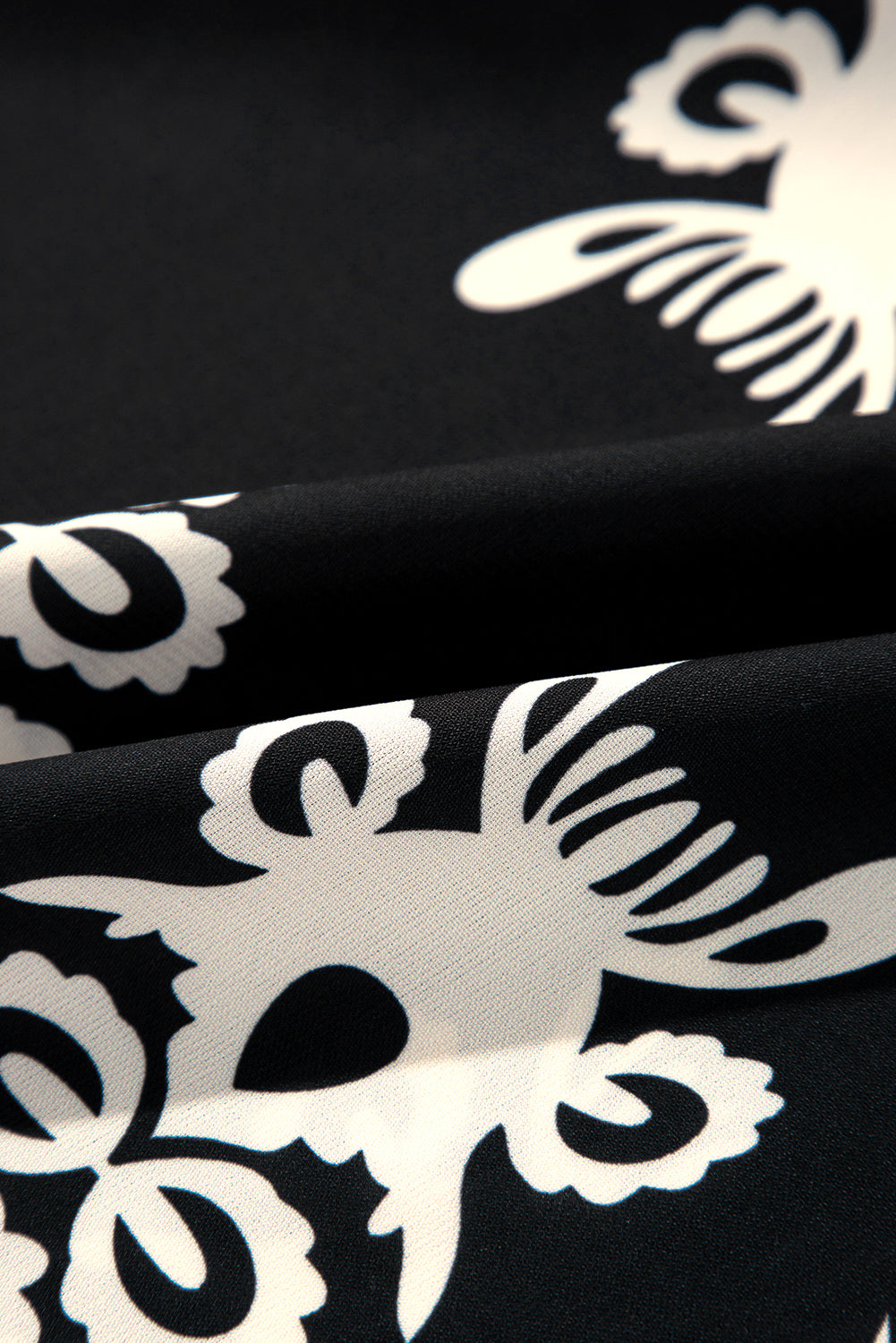 Orange Vintage Geometric Printed 3/4 Sleeve V Neck Blouse